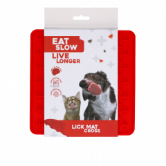 Eat Slow Live Longer Lick Mat Cross Rood