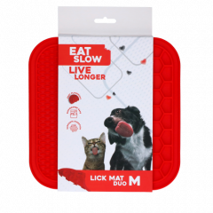 Eat Slow Live Longer Lick Mat Duo M Red