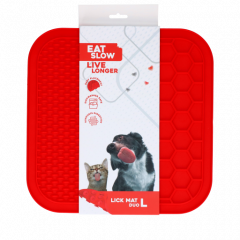 Eat Slow Live Longer Lick Mat Duo L Red