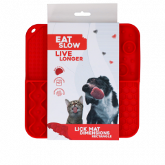 Eat Slow Live Longer Lick Mat Dimensions Rectangle Red