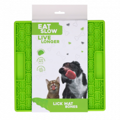 Eat Slow Live Longer Lick Mat Bones Green