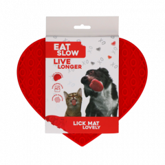 Eat Slow Live Longer Lick Mat Lovely Red