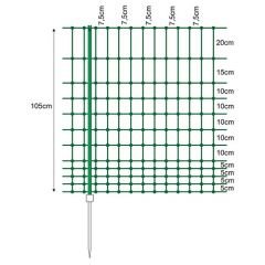 Kippennet groen 105 cm 50m enkele pen