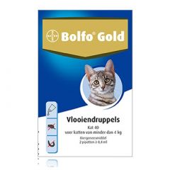 Bolfo Gold Kat 40 <4 kg 2 pipetten