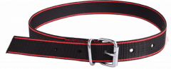 Koehalsband zwart rood met tonggesp 130 cm