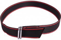 Koehalsband zwart rood met knelgesp 130 cm