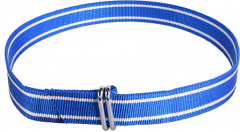 Koehalsband blauw wit met knelgesp 130 cm